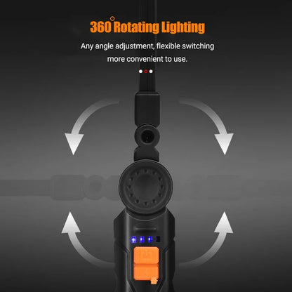 Lanterna LED COB Ricaricabile USB Portatile Magnetica Lampada Lavoro Camping
