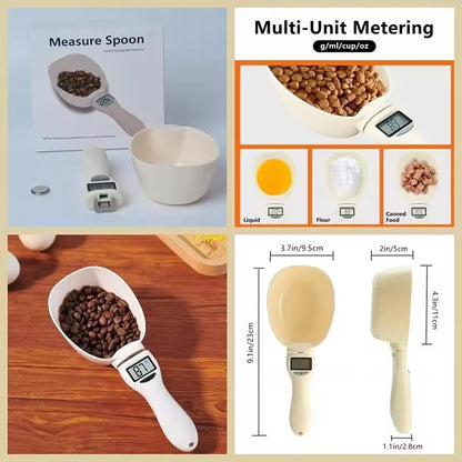 Bilancia cucchiaio digitale LCD misurino cibo 0,1g per cani/gatti