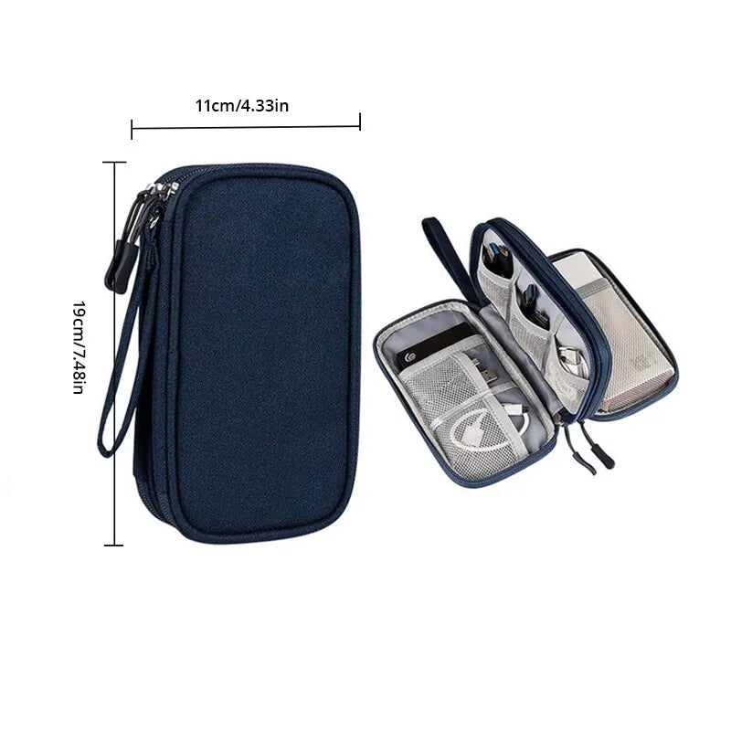 Custodia organizer cavi USB per powerbank cuffie auricolari - 4 colori