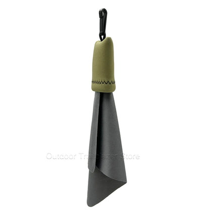 Panno microfibra tattico con custodia per pulizia lenti - occhiali, binocolo