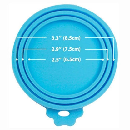 Set 3 Coperchi Silicone Riutilizzabili per Scatolette Cibo Gatto/Cane 6.5-8.5 cm