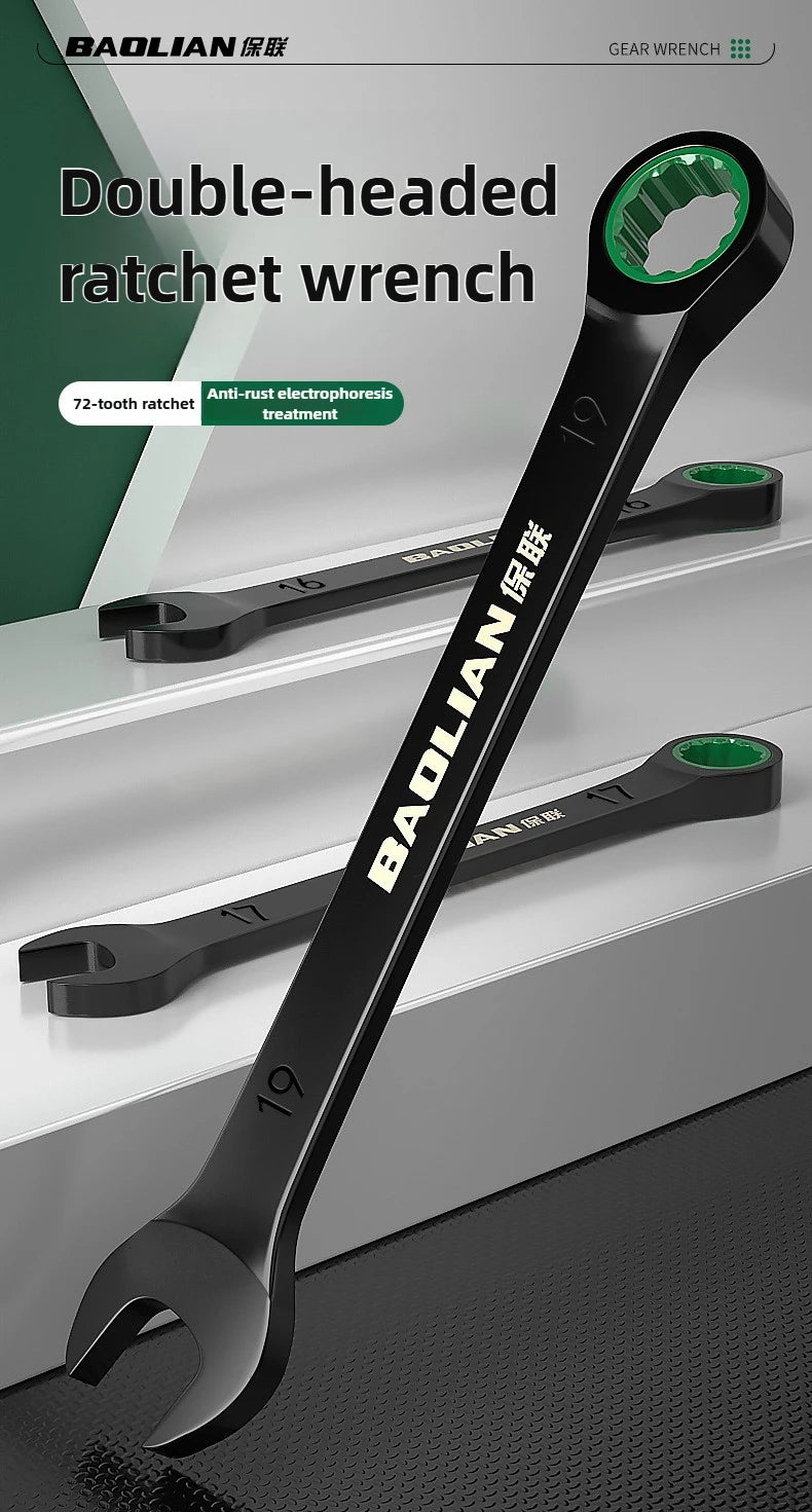 Chiave a cricchetto reversibile BAOLIAN 2 in 1 - Attrezzo industriale