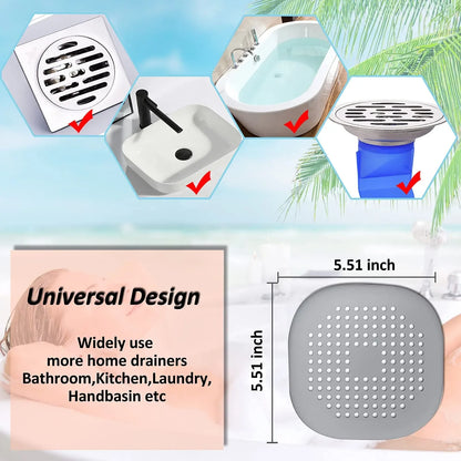 Tappo Scarico Silicone Filtro Salvacapelli per Lavabo Doccia Cucina Bagno
