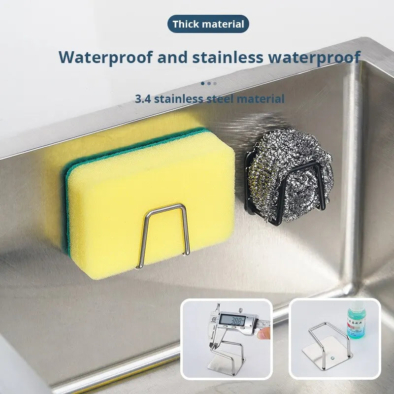 Porta spugna lavello inox autoadesivo porta paglietta drenante cucina