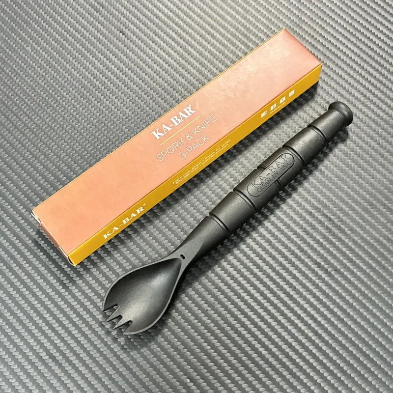 Set posate EDC mini tattico multifunzione coltello forchetta cucchiaio campeggio