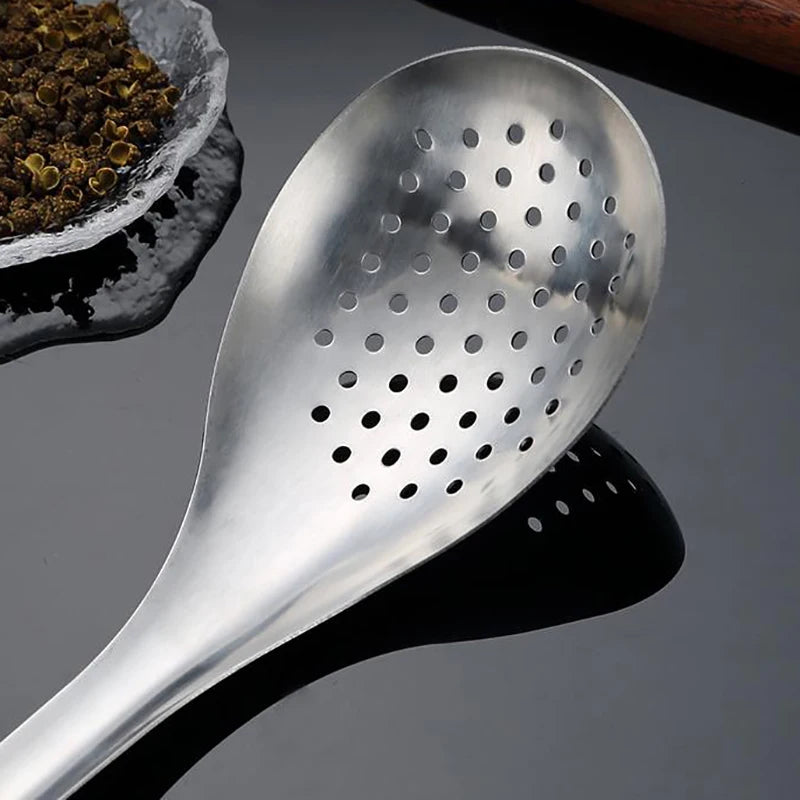 Cucchiaio forato in Acciaio Inox per Salsa e Caviale - Utensile da Cucina