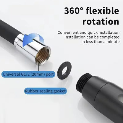 Tubo flessibile doccia silicone universale 150/200/300 cm alta pressione
