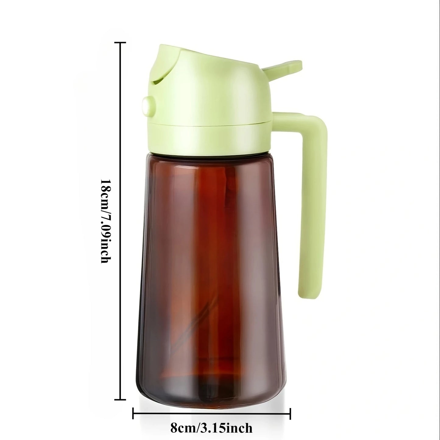Dispenser Olio 470ml Vetro Ambrato 2-in-1 Spruzzino/Dosatore Cucina