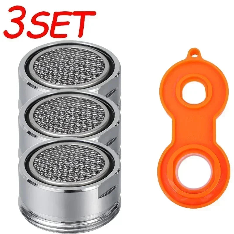 Aeratore filettato 24mm per rubinetto bagno/cucina ottone, filtro sostituibile