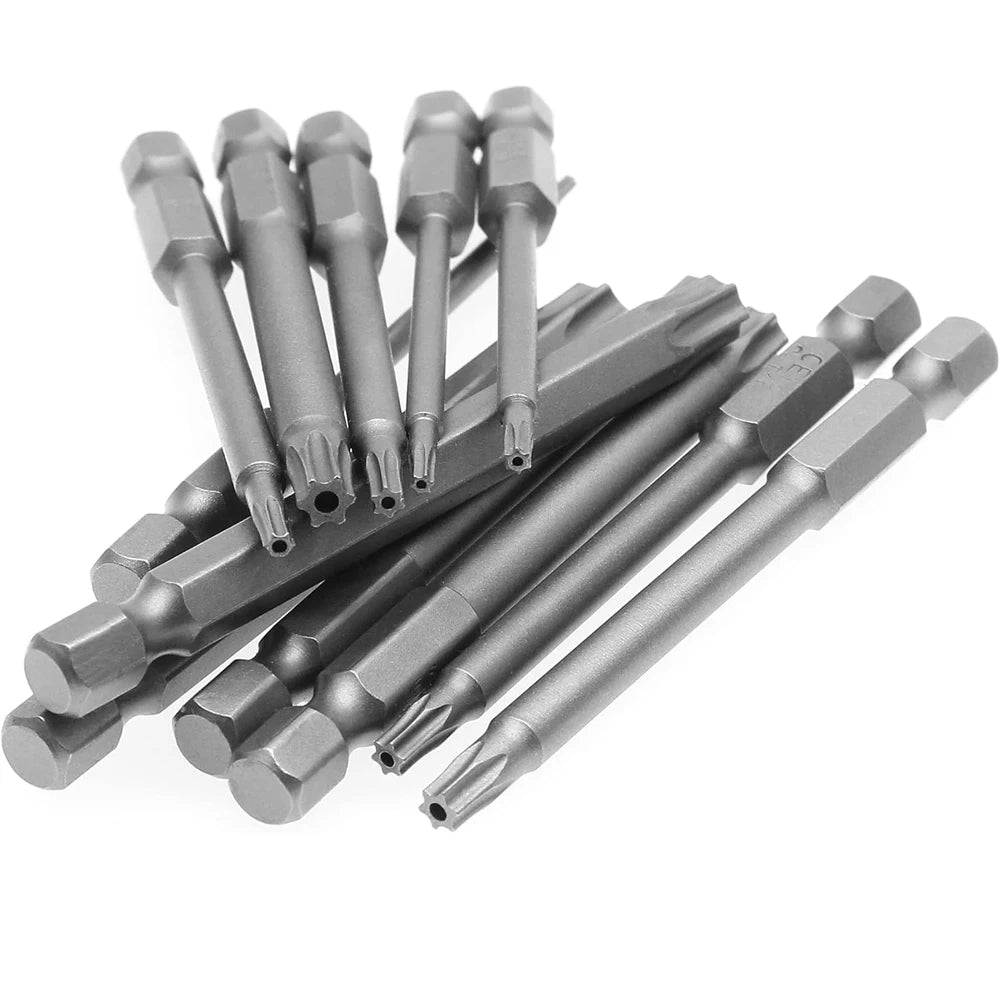 Set 11 Bit Torx Sicurezza S2 Magnetici Star Shark T6-T40