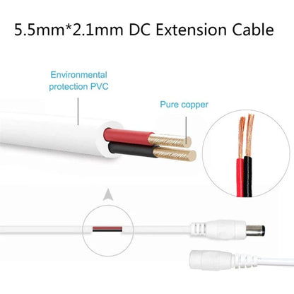 Cavo prolunga alimentazione DC 12V 5.5x2.1mm maschio/femmina per CCTV/WiFi