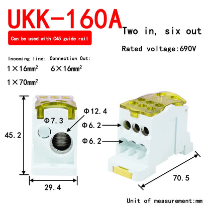 UKK80A Scatola Distribuzione 125/160/250A - Terminale ad Alta Corrente