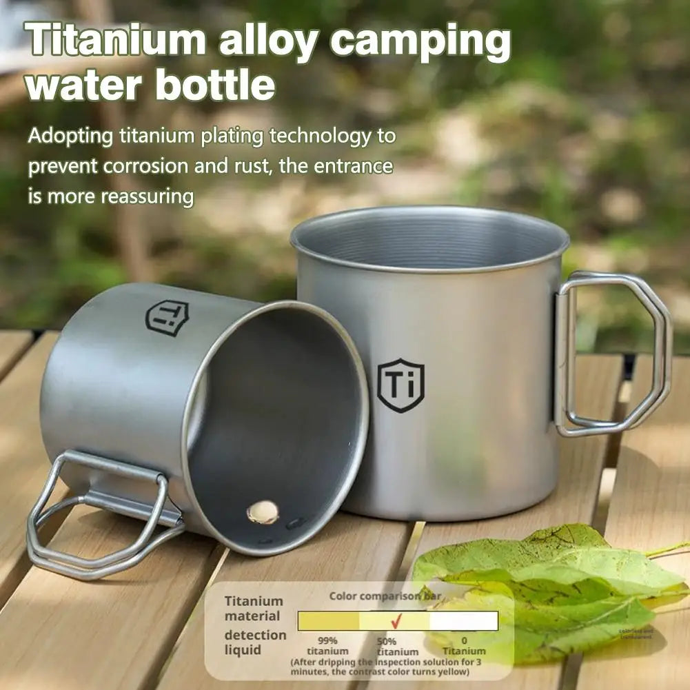 Mug/Tazza in Titanio Antibatterica Antimuffa con Coperchio - Campeggio