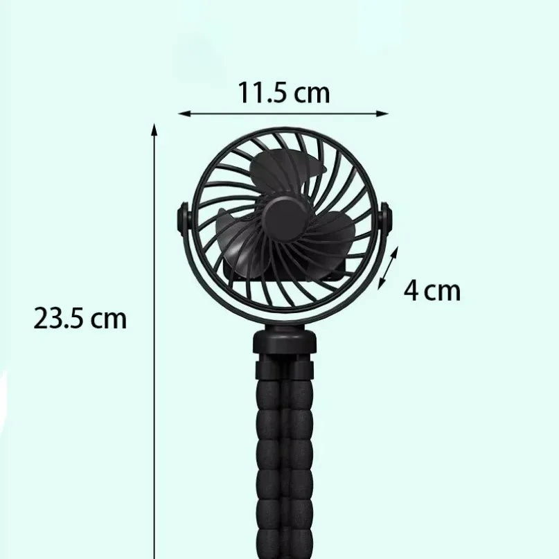 Ventilatore a Clip per Passeggino USB Ricaricabile Mini Pieghevole Silenzioso