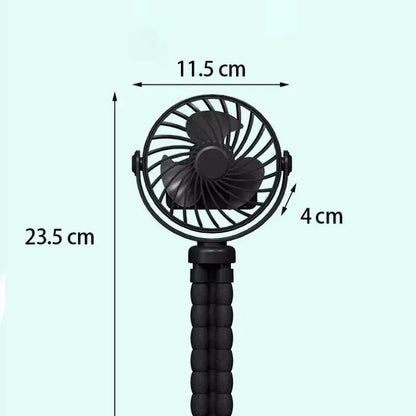 Ventilatore a Clip per Passeggino USB Ricaricabile Mini Pieghevole Silenzioso
