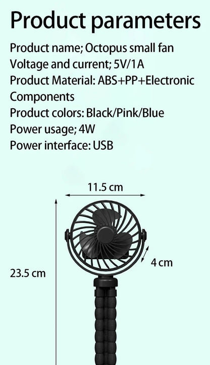 Ventilatore a Clip per Passeggino USB Ricaricabile Mini Pieghevole Silenzioso