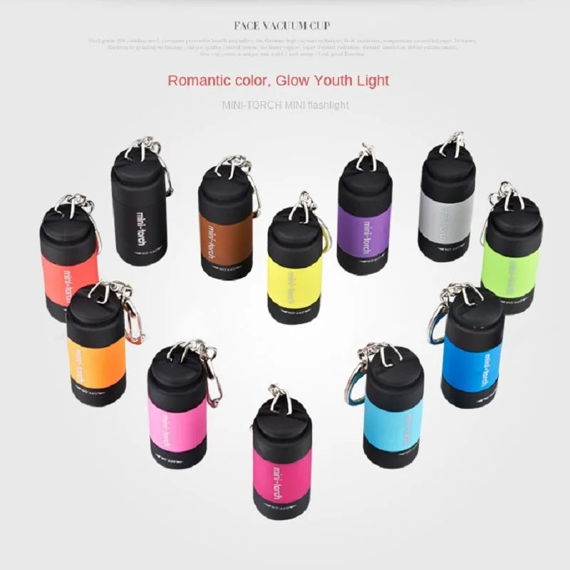 Torcia LED tascabile micro portachiavi ricaricabile USB impermeabile