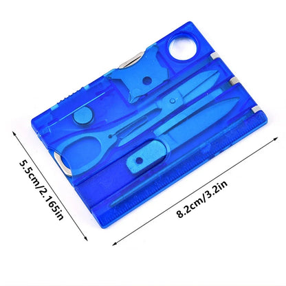 Multiutensile tascabile 12 in 1 carta di credito EDC campeggio sopravvivenza