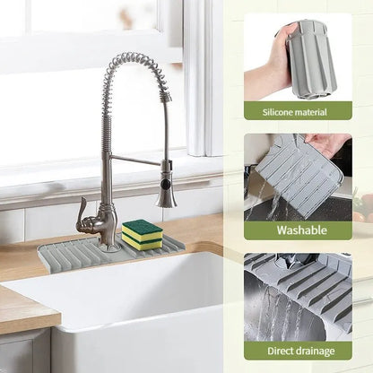 Porta spugna e sapone in silicone antigoccia sotto rubinetto lavello