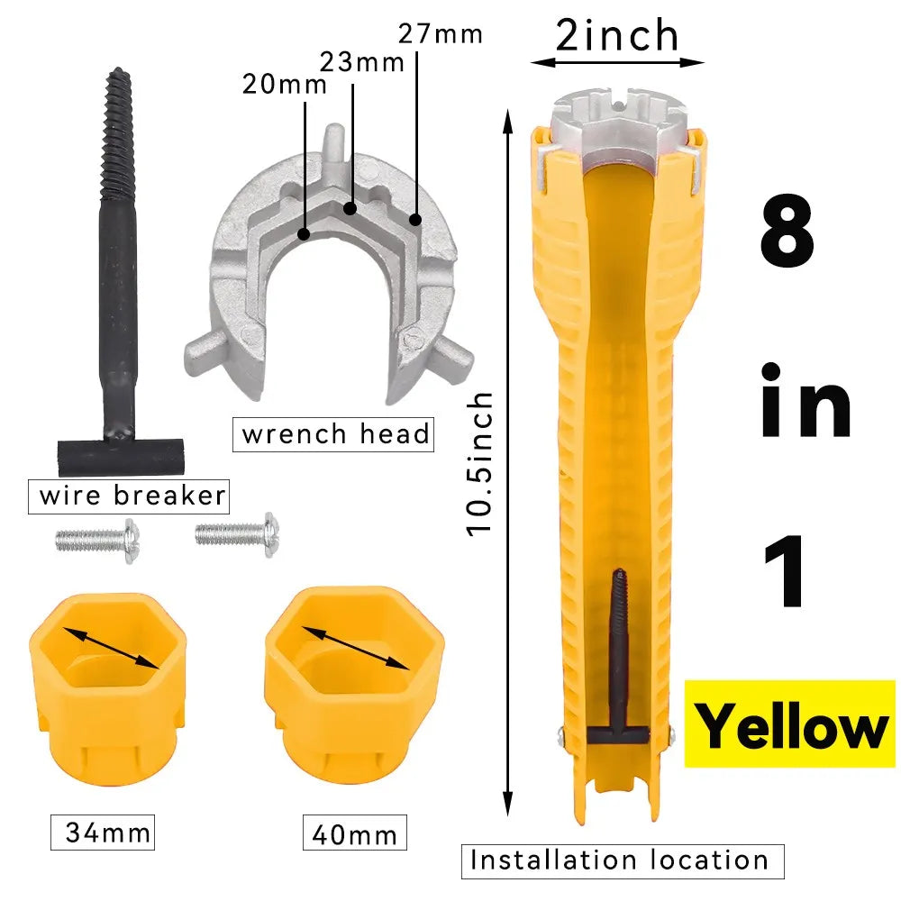 Chiave a brugola 8 in 1 multifunzione per rubinetti, lavabo e idraulica