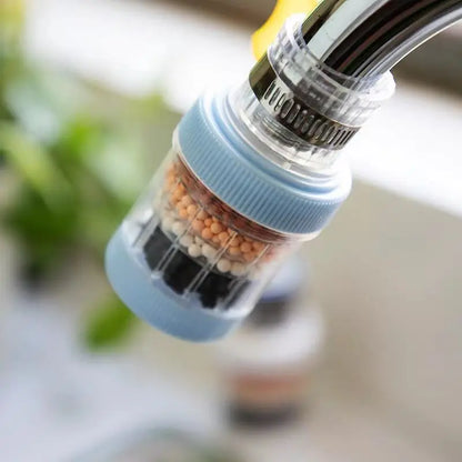 Filtro Rubinetto Girevole 360° Mini Carbone Attivo Depuratore Acqua Universale