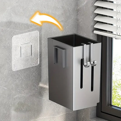 Porta Posate/Bacchette da Parete 1-2 Pz Senza Fori Scolaposate con Gancio