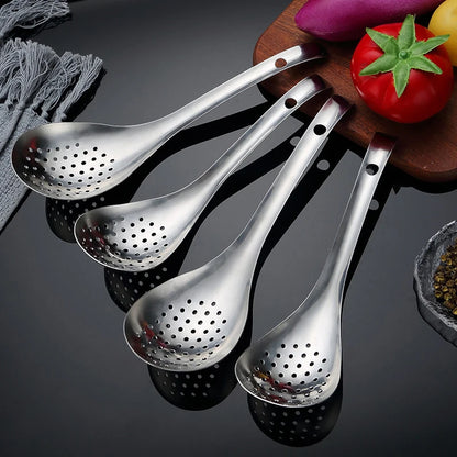 Cucchiaio forato in Acciaio Inox per Salsa e Caviale - Utensile da Cucina
