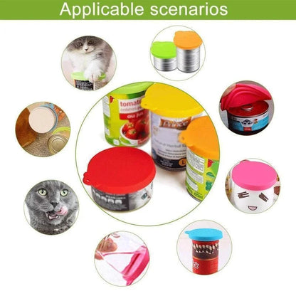 Set 3 Coperchi Silicone Riutilizzabili per Scatolette Cibo Gatto/Cane 6.5-8.5 cm
