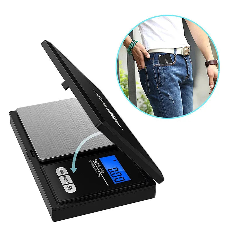 Bilancia Digitale Gioielli 0,01g Mini Portatile Acciaio Inox per Oro/Argento