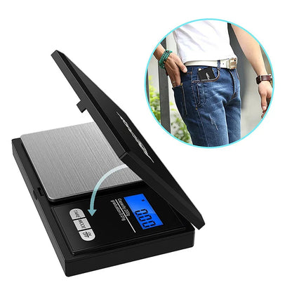Bilancia Digitale Gioielli 0,01g Mini Portatile Acciaio Inox per Oro/Argento