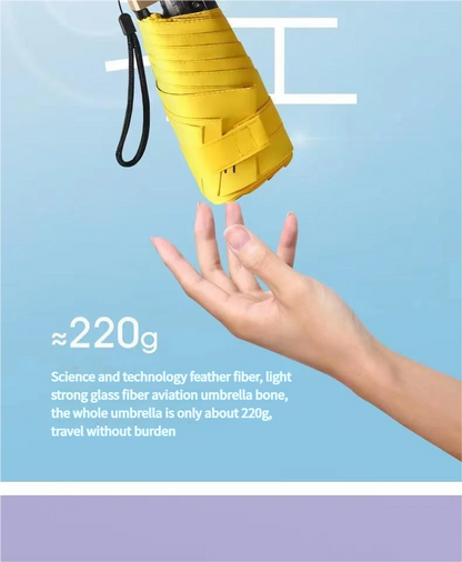 Ombrello Pieghevole Tascabile Mini Antipioggia Anti-UV Antivento Compatto