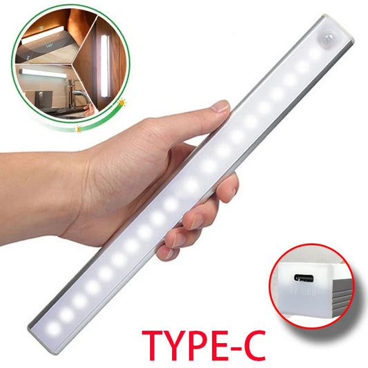 Lampada LED ricaricabile sensore movimento PIR USB per armadio cucina scale
