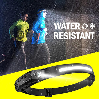 Lampada Frontale LED XPE+COB Ricaricabile USB Impermeabile Camping Pesca 1/10pz