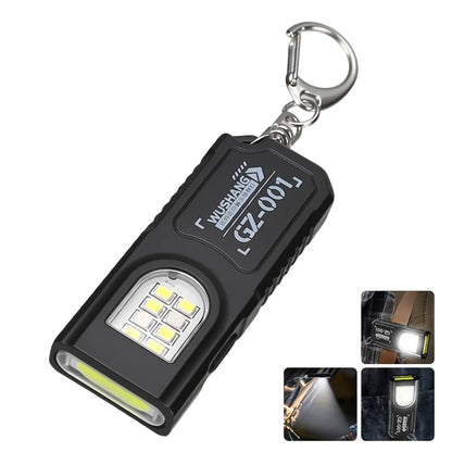 Mini Torcia LED COB Ricaricabile USB Portachiavi Impermeabile Tascabile