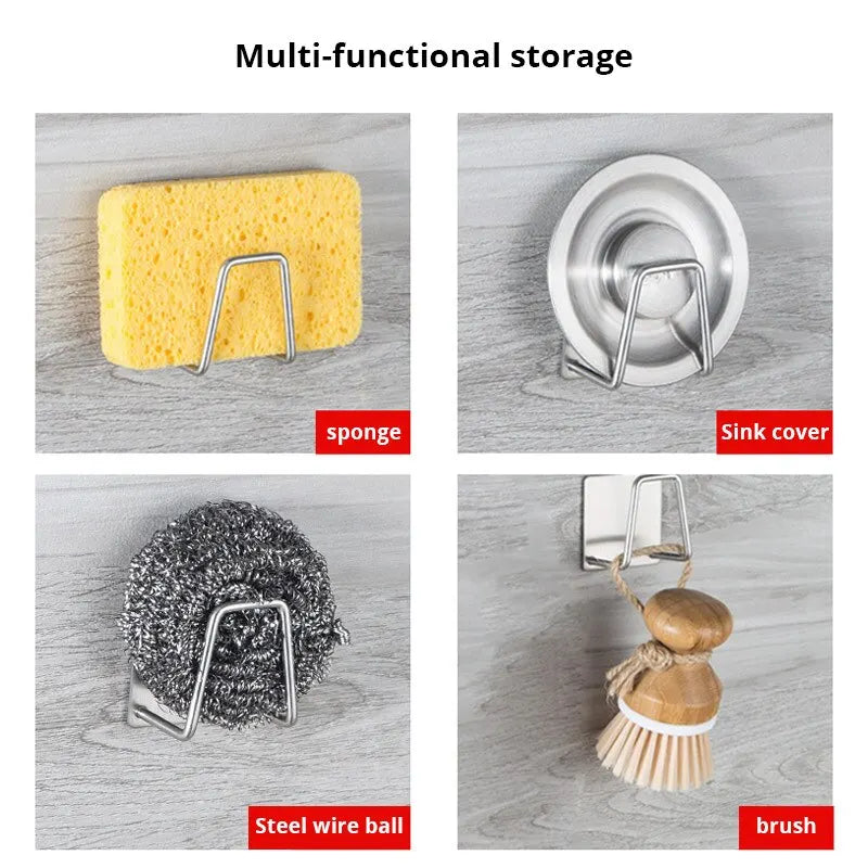 Porta spugna lavello inox autoadesivo porta paglietta drenante cucina