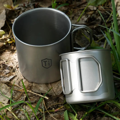 Mug/Tazza in Titanio Antibatterica Antimuffa con Coperchio - Campeggio