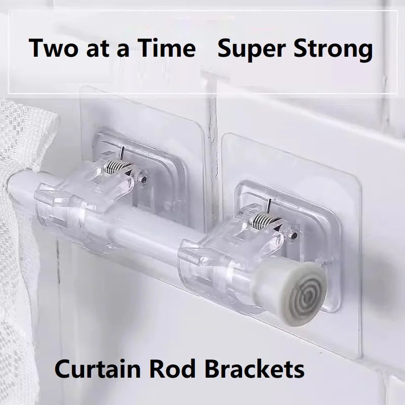 Supporti per bastone tenda autoadesivi senza forare regolabili