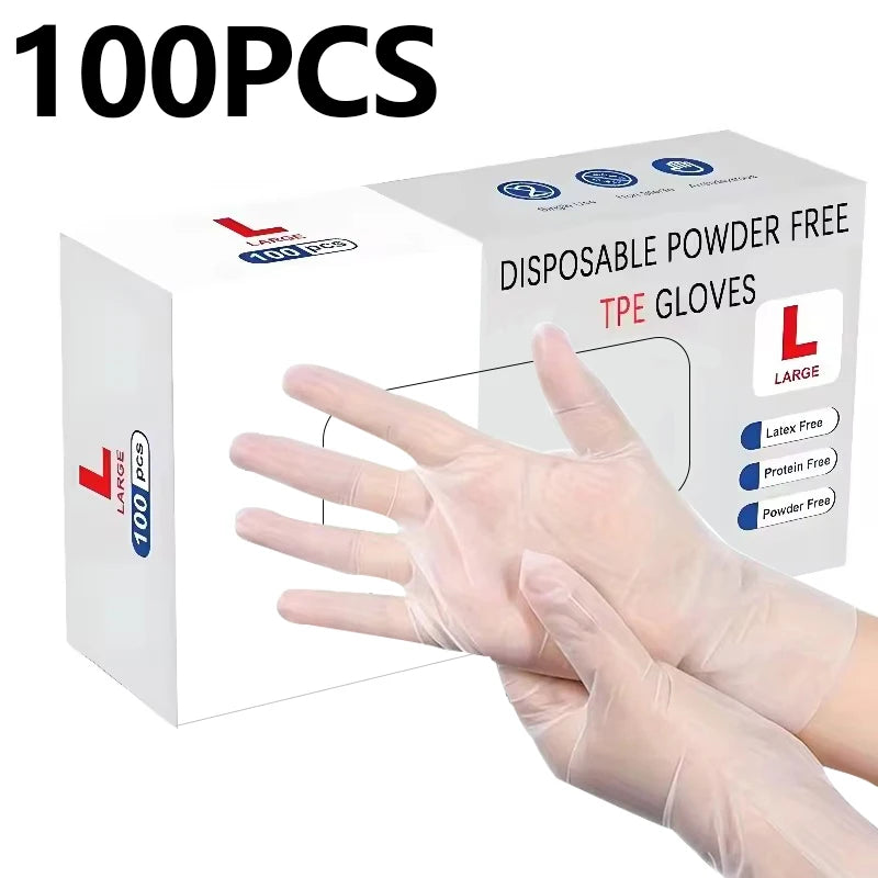 Guanti usa e getta TPE 100pz senza lattice - impermeabili cucina/pulizia