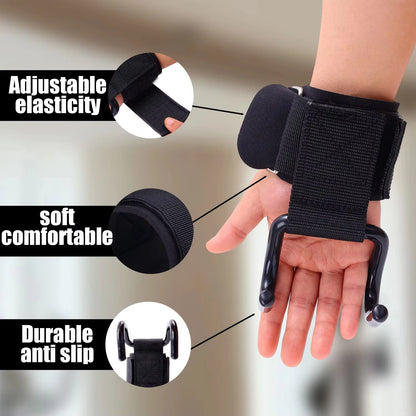 Coppia ganci per sollevamento con supporto polsi - palestra, trazioni, powerlift
