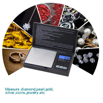 Bilancia Digitale Gioielli 0,01g Mini Portatile Acciaio Inox per Oro/Argento