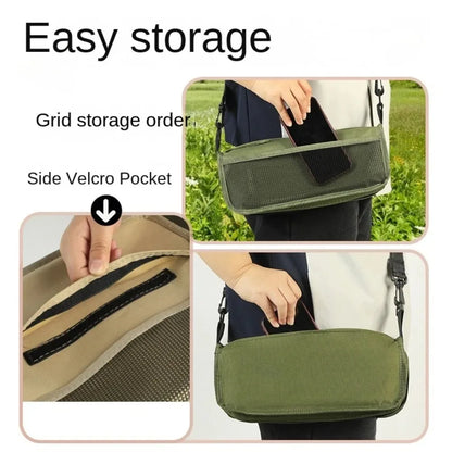 Sgabello pieghevole treppiede da campeggio portatile con borsa tracolla