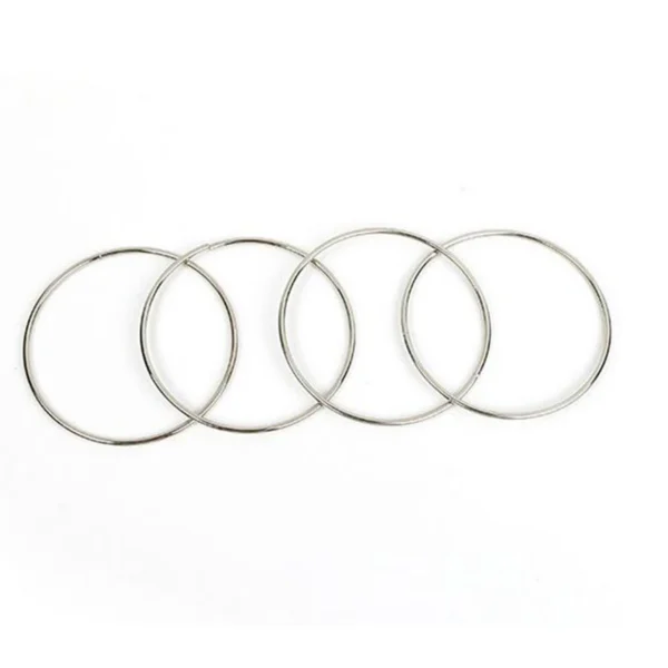 Set 4 Anelli Cinesi Magia Acciaio Ø10 cm Trucco Illusione