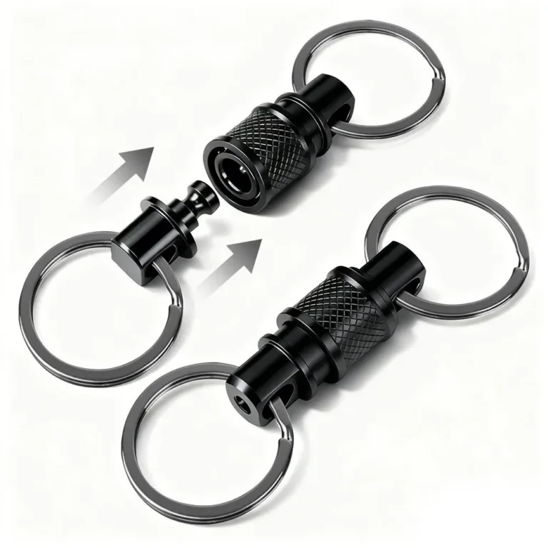 Portachiavi Auto Sgancio Rapido Alluminio Rotante 360° Multifunzione EDC