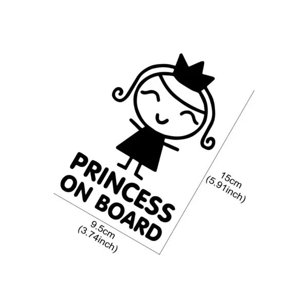 S2301d016463949eaada034651cf4d217t Adesivo Auto Principessa a Bordo Bambina Sorridente Segnale Sicurezza