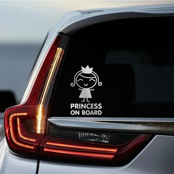 Adesivo Auto Principessa a Bordo Bambina Sorridente Segnale Sicurezza Adesivo Auto Principessa a Bordo Bambina Sorridente Segnale Sicurezza