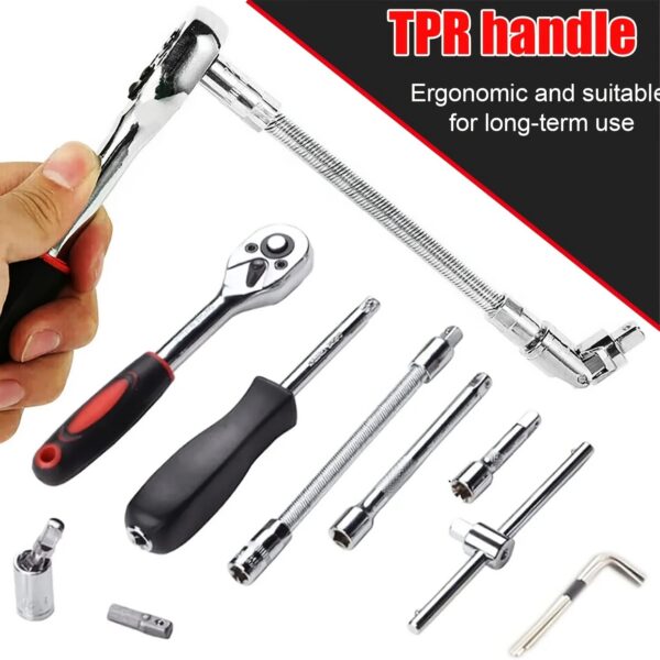 Set 46pz bussole attacco 1/4 cricchetto inserti esagonali metrici auto officina