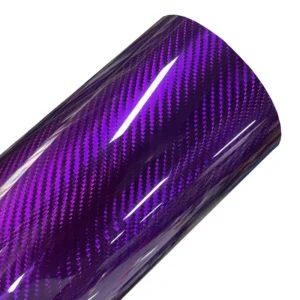 Pellicola Vinile Adesiva 5D Carbonio Cromo Viola Lucida Auto Moto