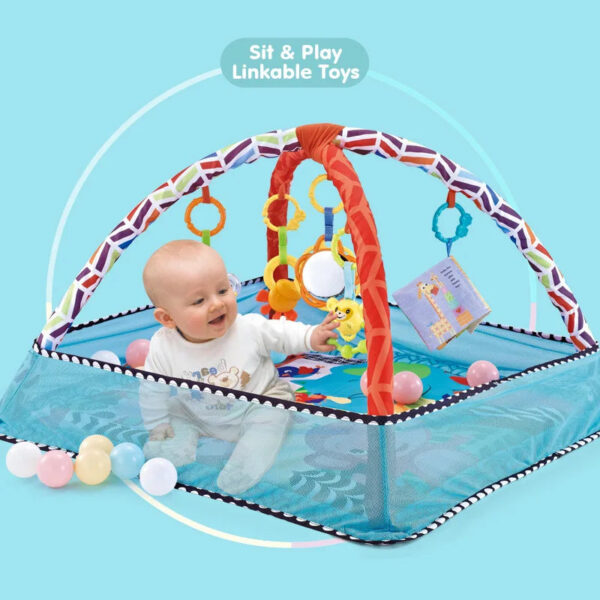 S4d31778c8db944baac9f55f79613dbd4a Palestrina neonato tappeto gioco con archi e sonagli - regalo nascita