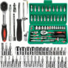 Set 46pz bussole attacco 1/4 cricchetto inserti esagonali metrici auto officina