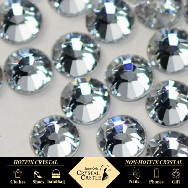 Strass hotfix cristalli termoadesivi 3D flatback per unghie e abiti